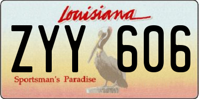 LA license plate ZYY606