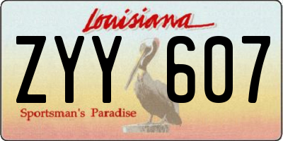 LA license plate ZYY607