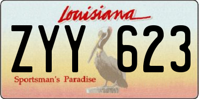 LA license plate ZYY623