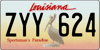 LA license plate ZYY624