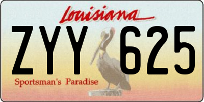 LA license plate ZYY625