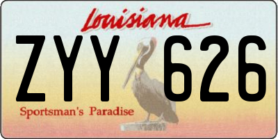 LA license plate ZYY626