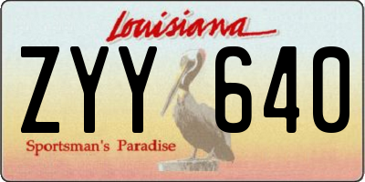 LA license plate ZYY640