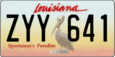 LA license plate ZYY641