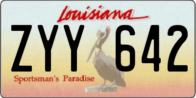 LA license plate ZYY642