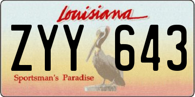 LA license plate ZYY643