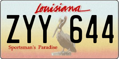 LA license plate ZYY644