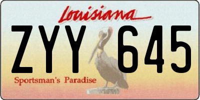 LA license plate ZYY645