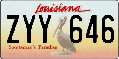 LA license plate ZYY646