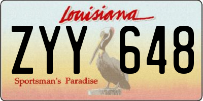 LA license plate ZYY648