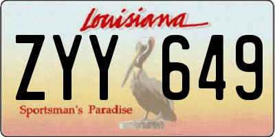 LA license plate ZYY649