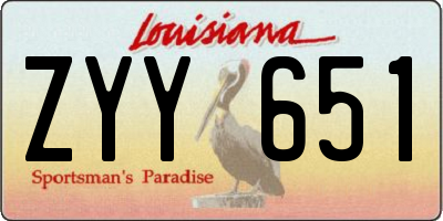 LA license plate ZYY651