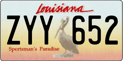 LA license plate ZYY652