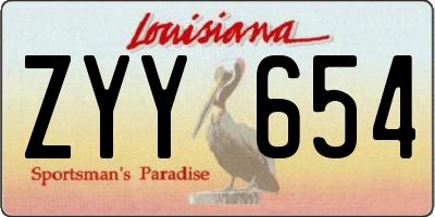 LA license plate ZYY654