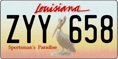 LA license plate ZYY658