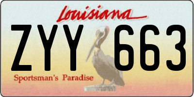 LA license plate ZYY663