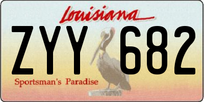 LA license plate ZYY682