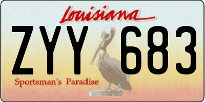 LA license plate ZYY683