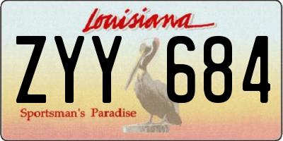 LA license plate ZYY684