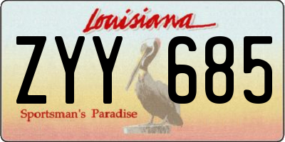 LA license plate ZYY685