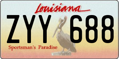 LA license plate ZYY688