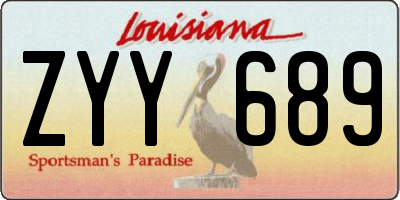 LA license plate ZYY689