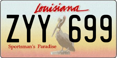 LA license plate ZYY699