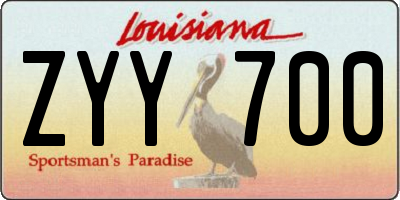 LA license plate ZYY700