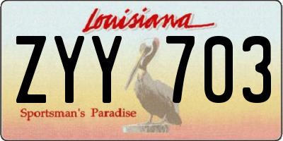 LA license plate ZYY703