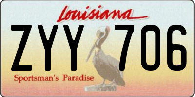 LA license plate ZYY706