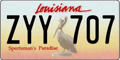 LA license plate ZYY707