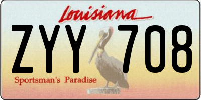 LA license plate ZYY708