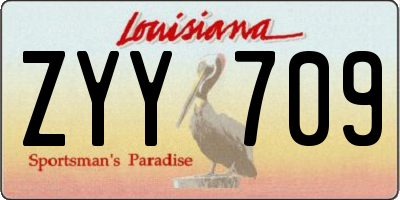 LA license plate ZYY709