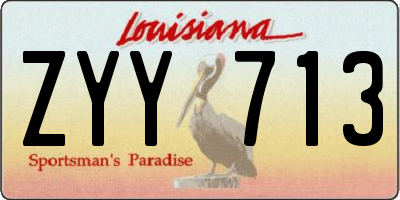 LA license plate ZYY713