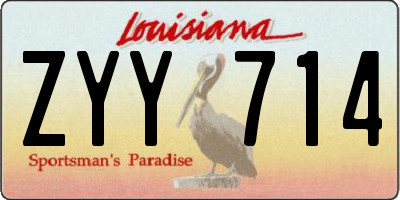 LA license plate ZYY714