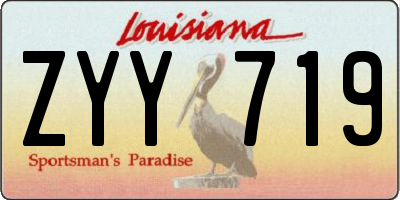 LA license plate ZYY719