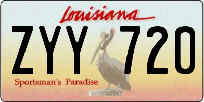 LA license plate ZYY720