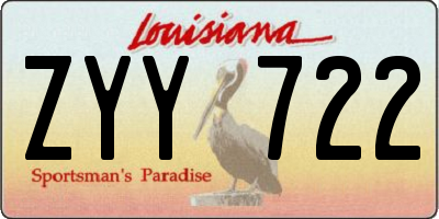 LA license plate ZYY722