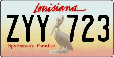 LA license plate ZYY723