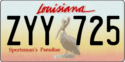 LA license plate ZYY725