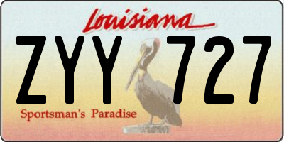 LA license plate ZYY727