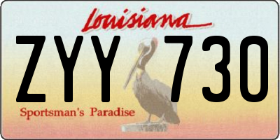 LA license plate ZYY730