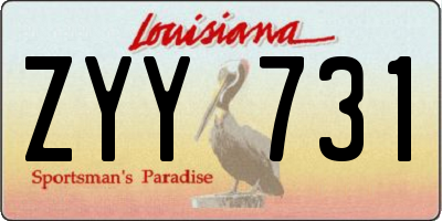 LA license plate ZYY731