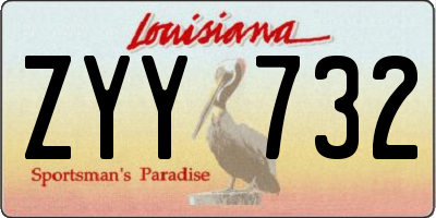 LA license plate ZYY732