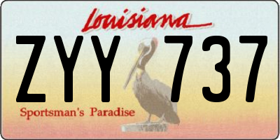 LA license plate ZYY737