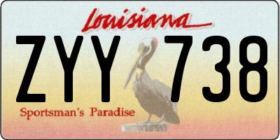 LA license plate ZYY738