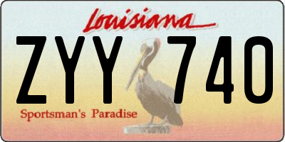 LA license plate ZYY740