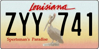 LA license plate ZYY741