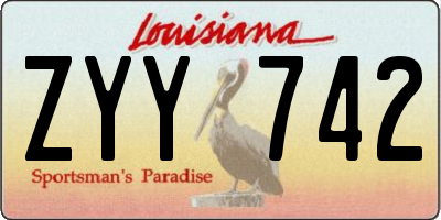 LA license plate ZYY742