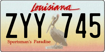 LA license plate ZYY745